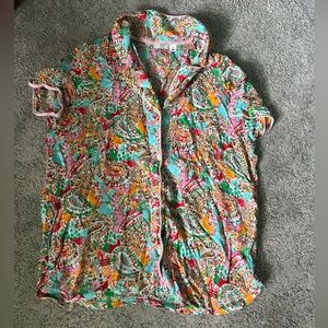 Crown & Ivy multicolored Paisley pajama top